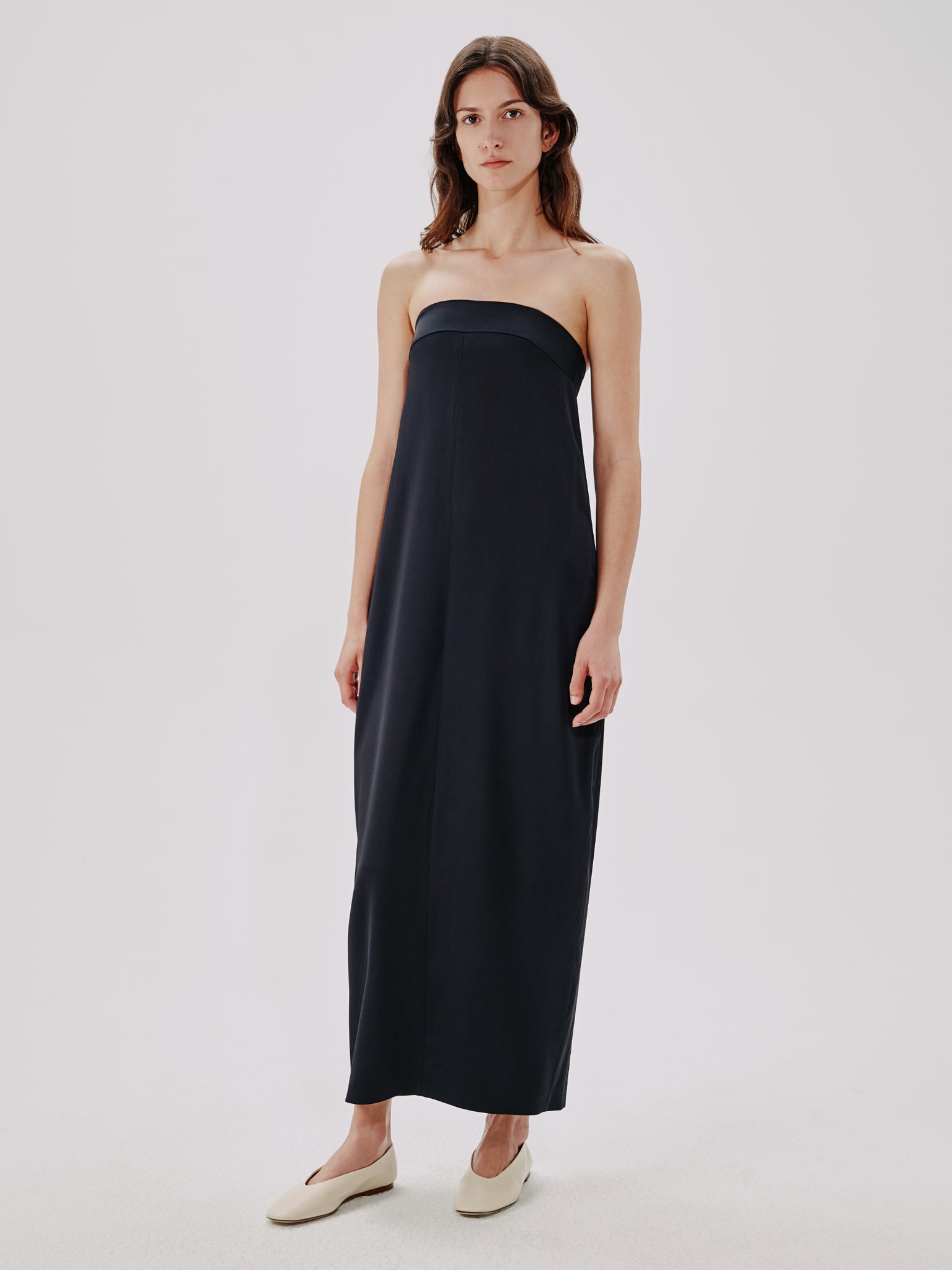 Another Tomorrow Cocoon Convertible Dress In Black