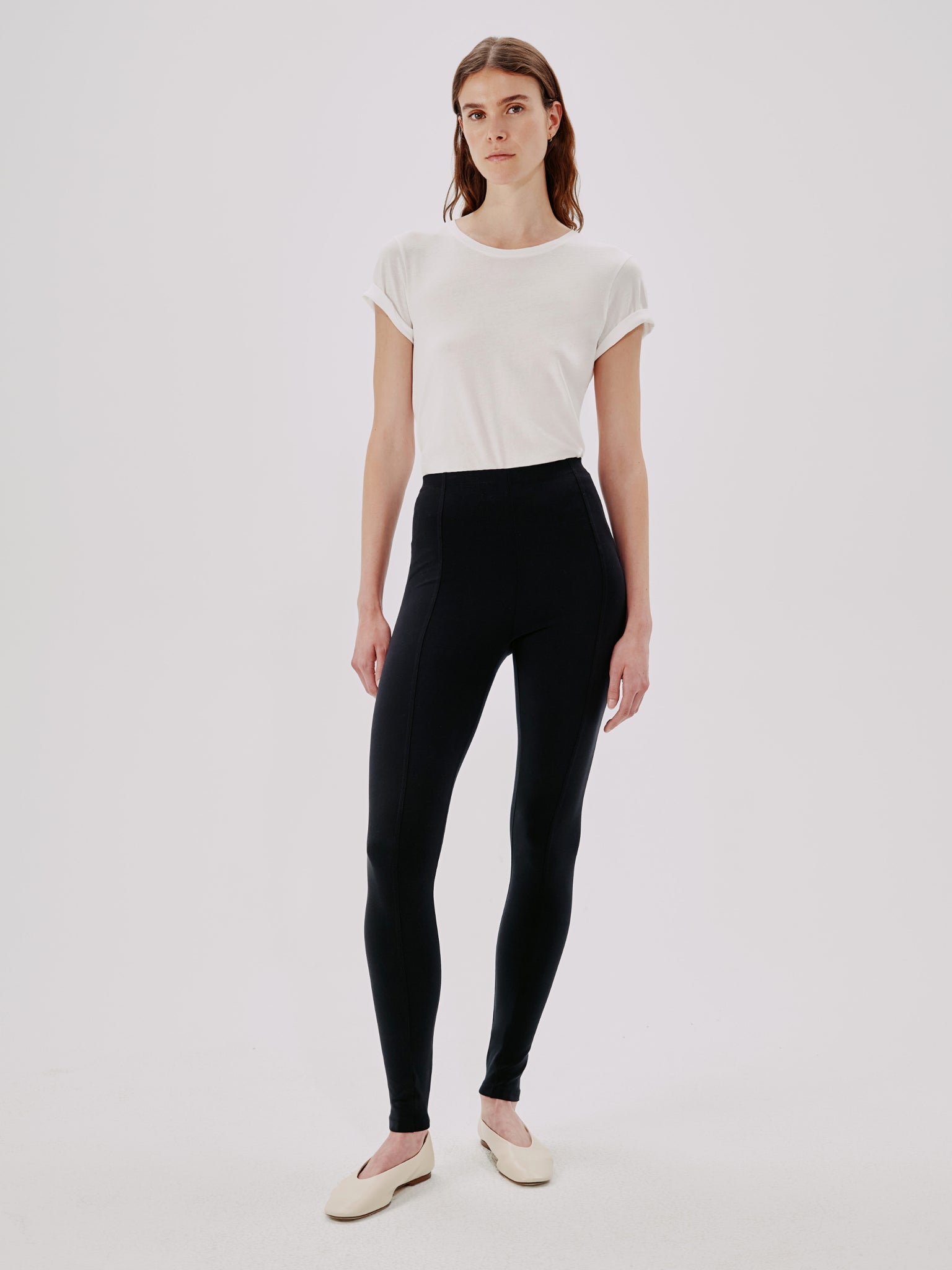 Shop Another Tomorrow Seamed Legging In Black