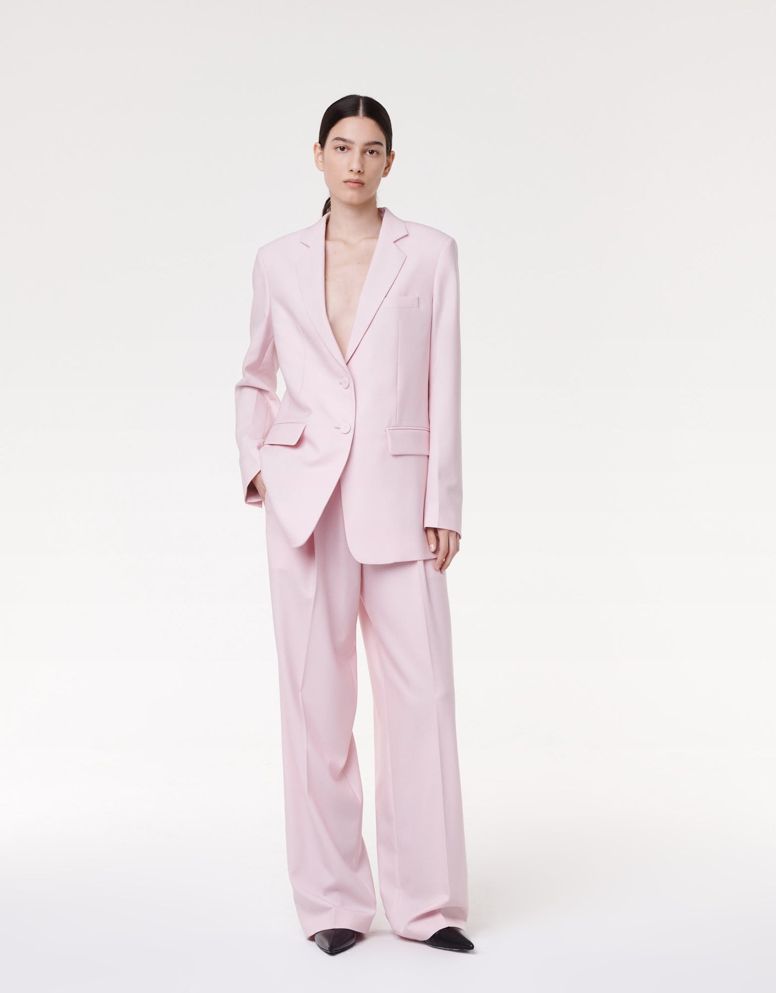 Shop Another Tomorrow Oversized Blazer In Pale Pink